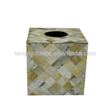 CHN-TB Ox Horn Tissue Box with Shell Mosaic Covered completely